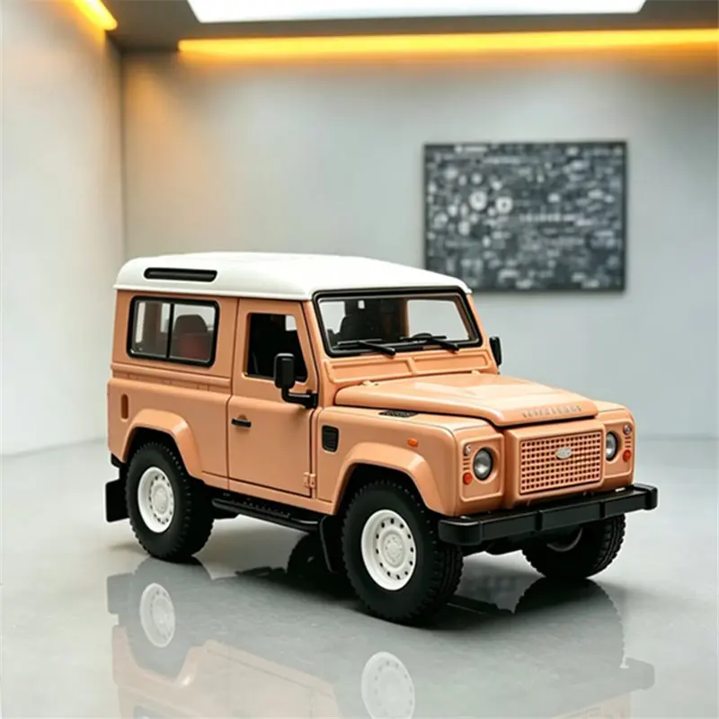 Modelo de Carro Clássico Land Rover Defender 90 SUV em Escala 1/32, Veículo Off-Road em Metal Fundido, Brinquedo de Simulação para Crianças