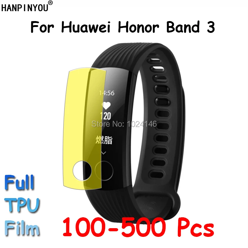 100 Pcs/Lot For Huawei Honor Band 3 Band3 Smart Band Wristband Full Coverage Clear Soft TPU Film Screen Protector (Not Glass)