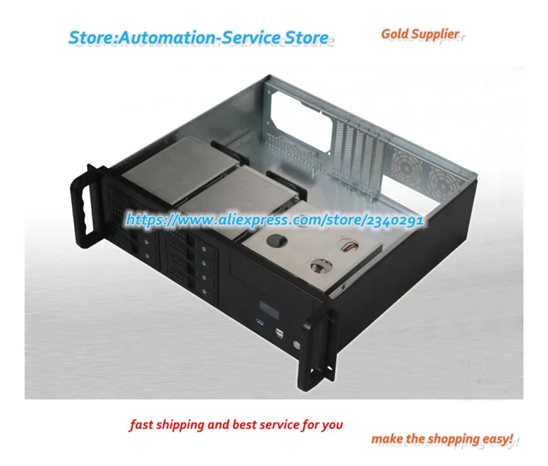 R3U390-8 ITX Hot Plug LCD การตรวจสอบแบบเรียลไทม์ USB3.0 3U อุตสาหกรรมควบคุมแชสซีเซิร์ฟเวอร์