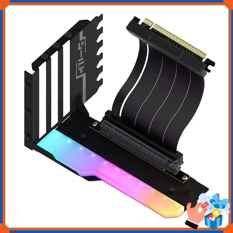 

Compact Vertical GPU Mounting Bracket With PCI-E 4.0 X16 Riser Cable Video Card Support Kit 90 Degree Right Angle