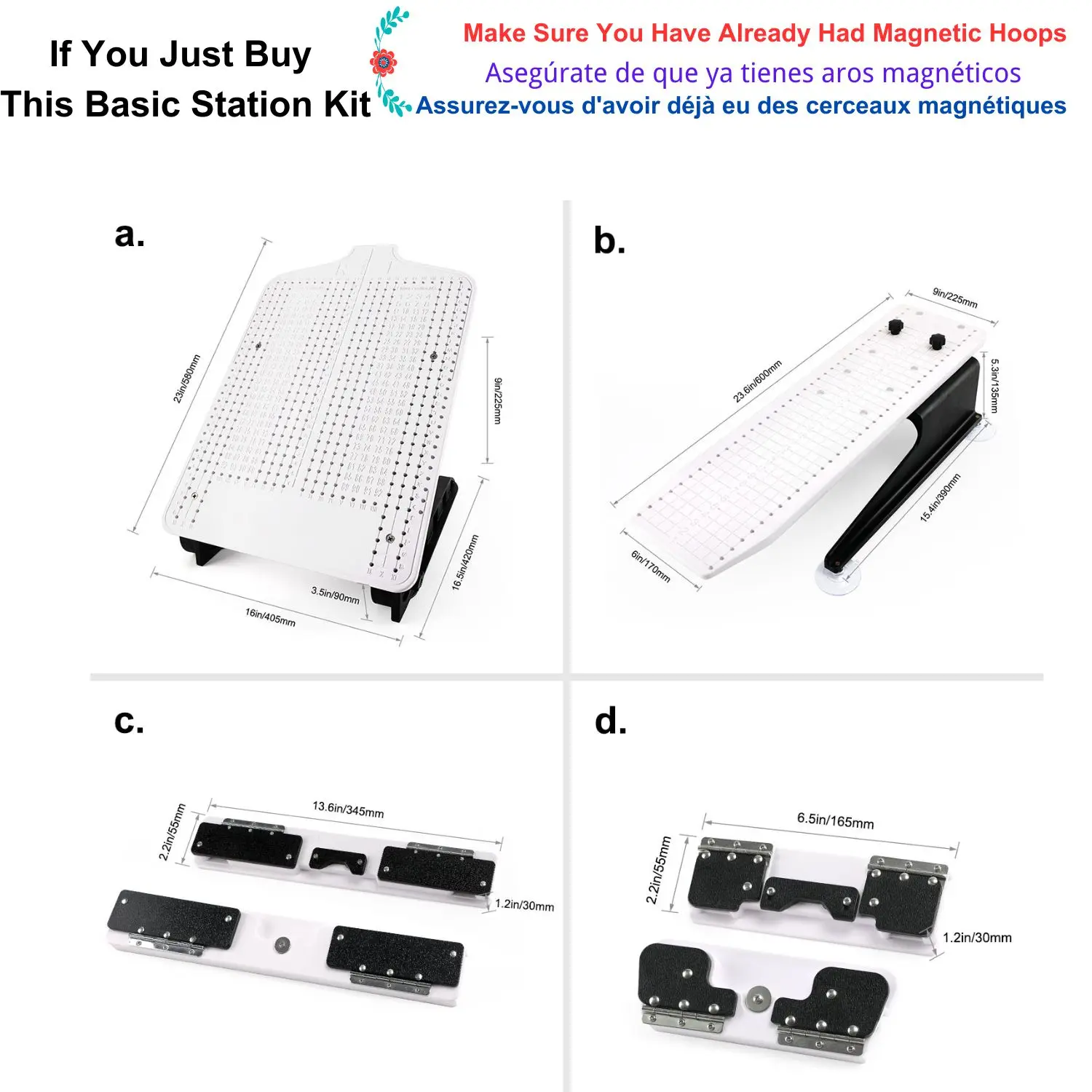 Sewtalent Magnetic Mighty Hoop Frame Starter Kit Hooping Station Board dla maszyn Tajima SAI TMBP TFMX