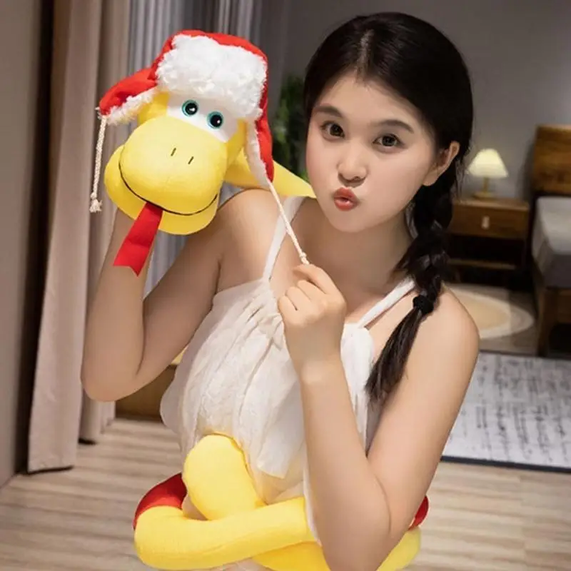 M89C Super Long Studed Snake Toy Plush Green Cartoon Doll Doll للعام الصيني الجديد 2025 مهرجان الربيع