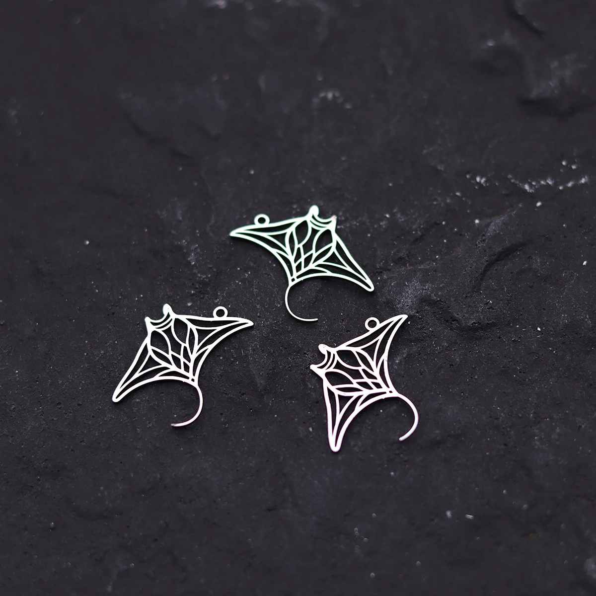 3pcs Devil Fish Charms For Jewelry Making Bracelets Earrings Stainless Steel Sea Animal Manta Ray Pendant Handmade DIY Supplies
