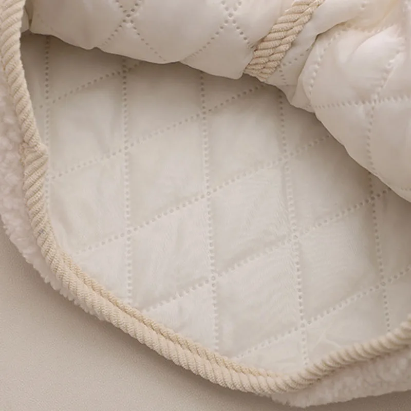 2024 Girls' Winter Clothes Coat Bear Scarf Padded Children'S Jackets Cute Outerwear For Kids Clothing Girl Long Sleeve Buttons image 5