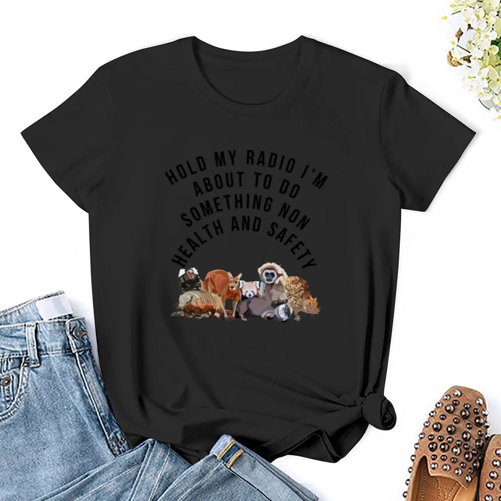 Hold My Radio Zookeeper Edition T-Shirt oversized tees t shirts for Women loose fit