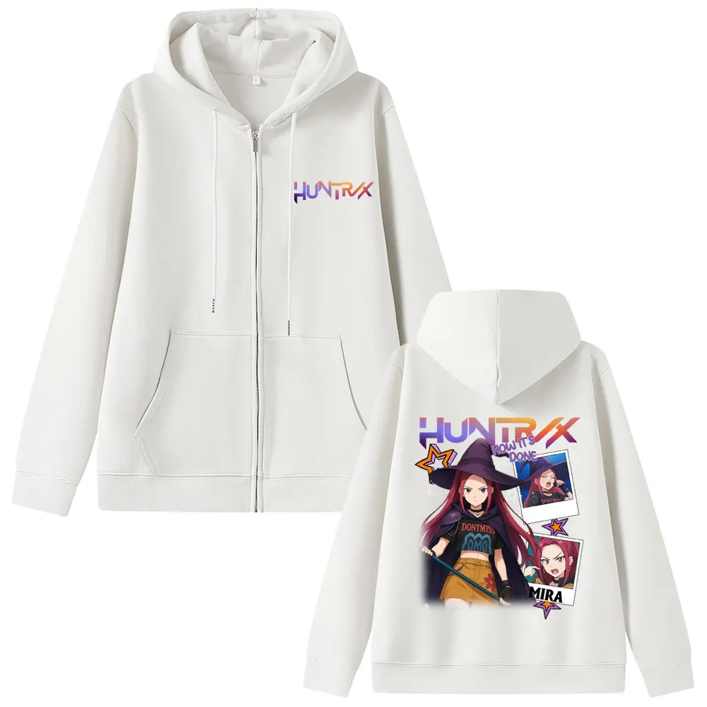 Kpop Demon Hunters Mira графическая толстовка на молнии для мужчин и женщин на Рождество, Хэллоуин, стильная куртка на молнии, мужская модная толстовка большого размера