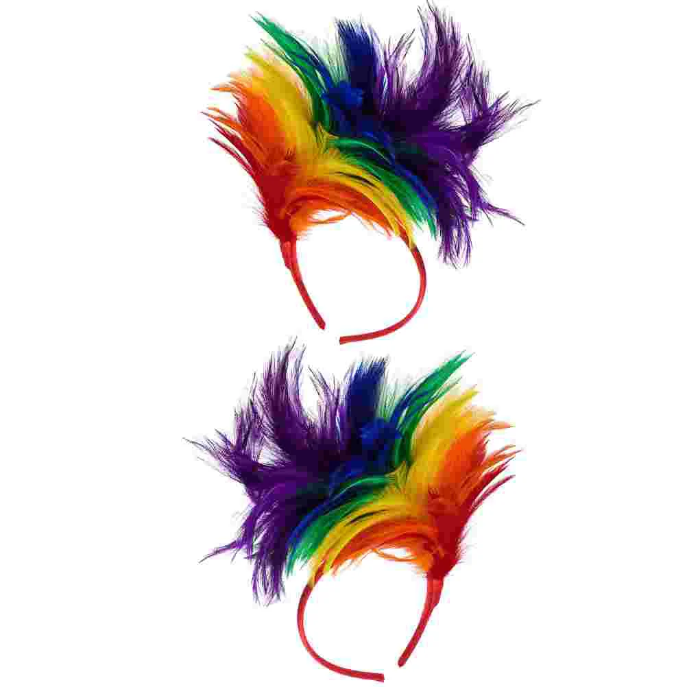 Headband Plume Decorative Headbands Hair Colored Colorful Hoop Halloween Headdress Carnival Women