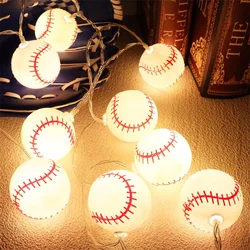 40 LEDS Sports Ball Indoor Battery Operated Baseball Shape LED String Lights Night Light for Halloween Christmas Home Party 652