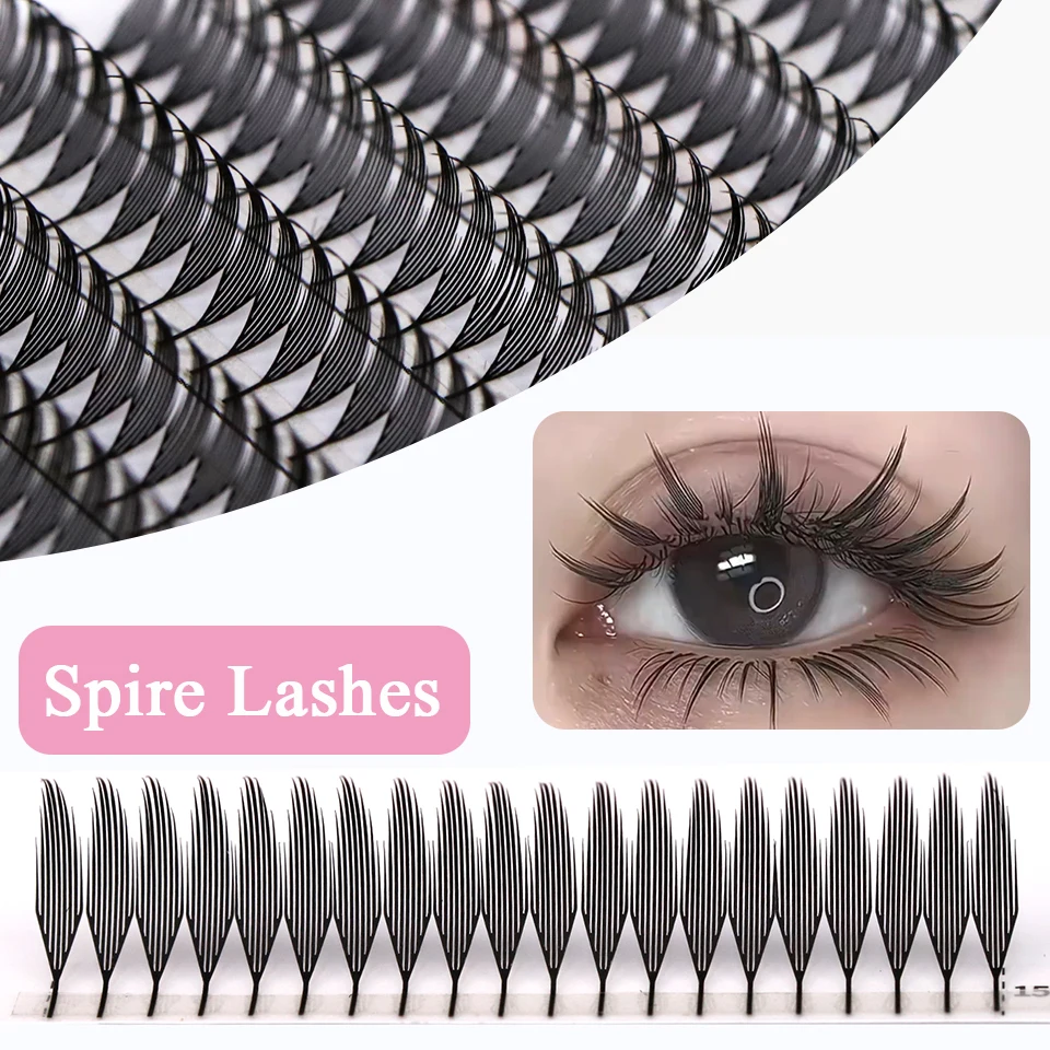 AGUUD Cashmere Eyelash Extensions Tower Top Feather Shape Automatic Flowering Comic Spire Shaped Premade Fans Lashes Extensions