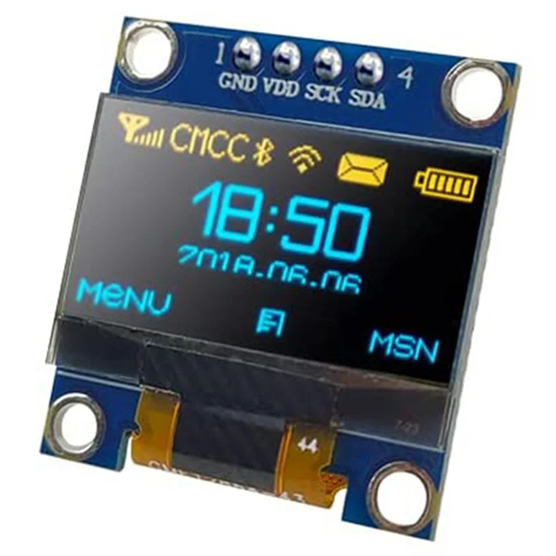 New--OLED Display Screen Board 0.96 Inch 12864 128X64 Pixel Driver IIC I2C Serial Mini Self-Luminous Display Screen Board