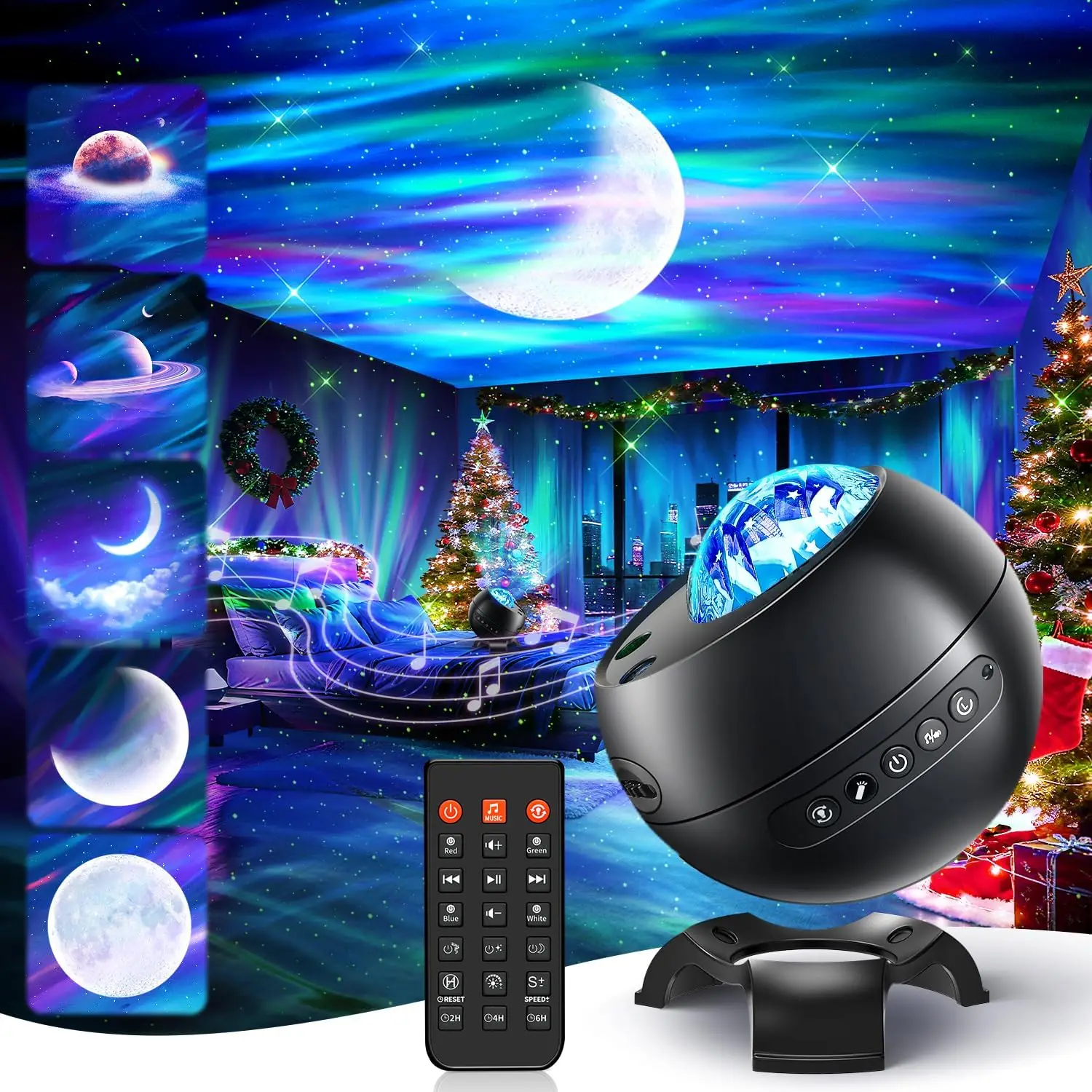 

Galaxy Projector with 300+ Colors, Bluetooth, 15 Sounds, Remote Control for Bedroom