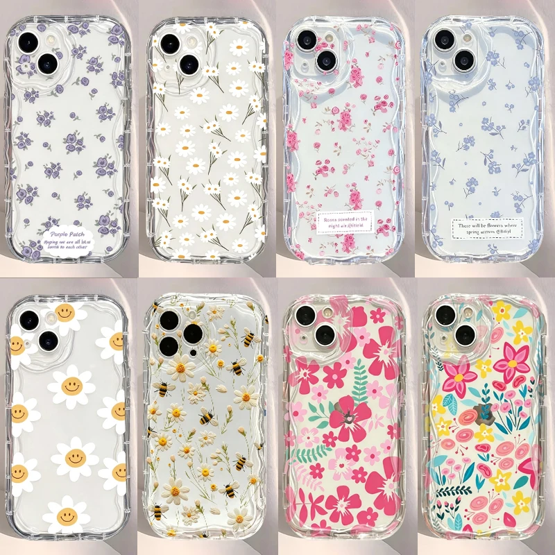 INS Daisy Flower Phone Casing For Samsung Galaxy A57 A37 A17 A07 A27 A56 5G Colorful Anti-Knock Korean Shockproof Soft Cover