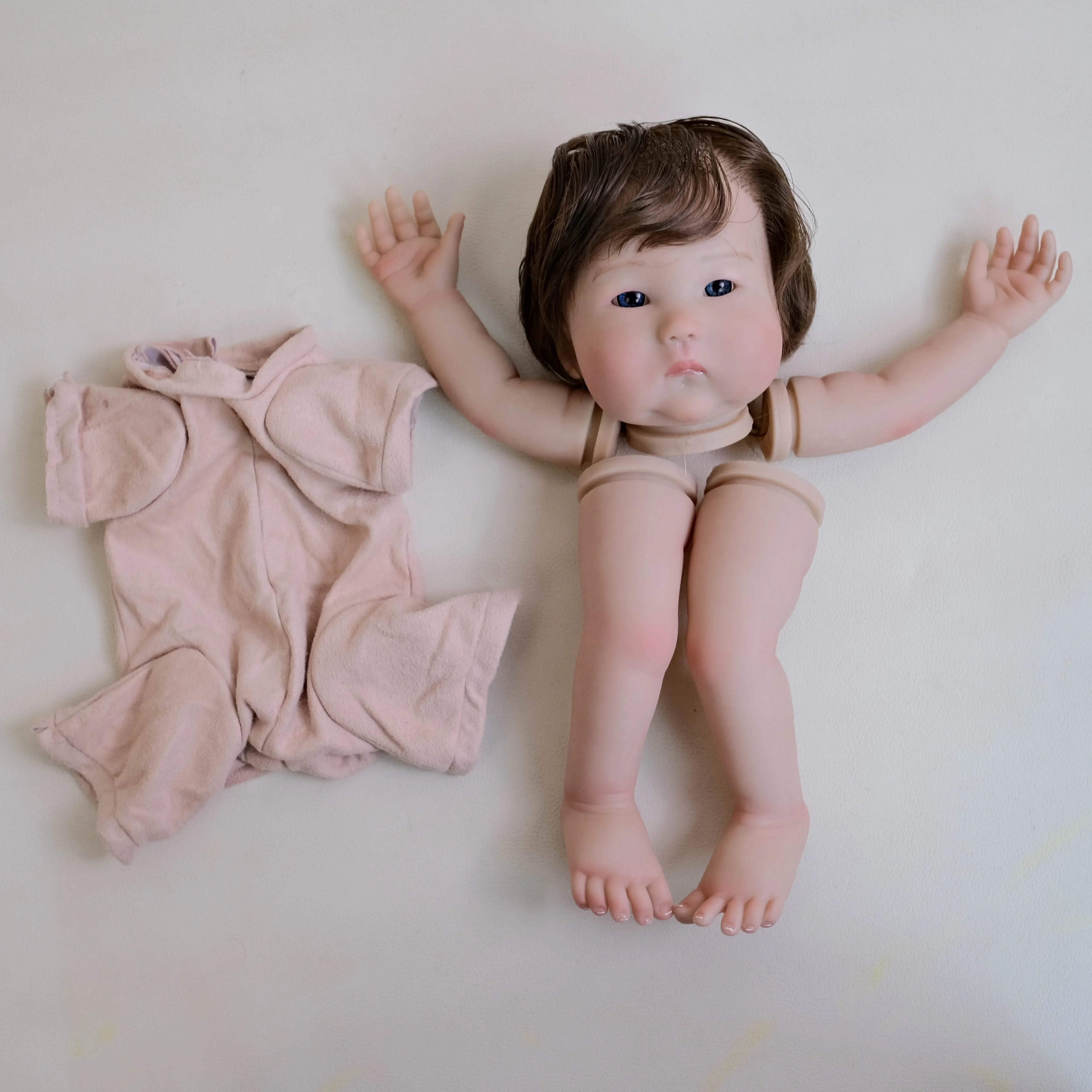 

20-дюймовый набор кукол An Ming Awake, уже окрашенный своими руками, реалистичные детали куклы Reborn, 3D кожа с видимыми венами, волосы ручной работы