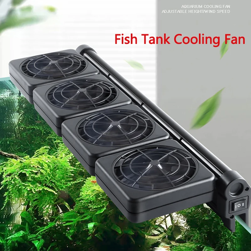 Fish Tank Cooling Fan Fish Tank Cooler Timing Adjustable Wind Speed Cooling Fan Glass Thickness ≤12mm Aquarium Accessories