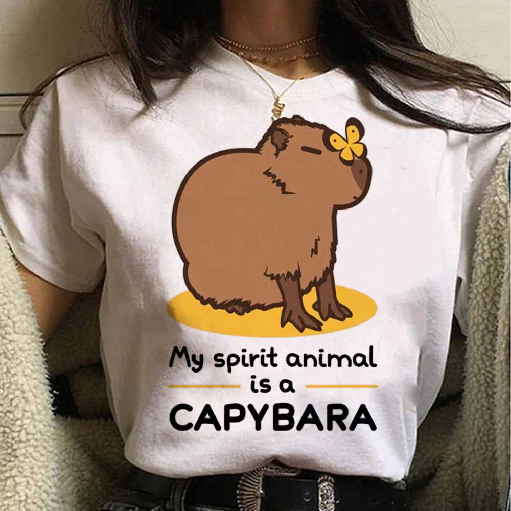 Capybara t-shirt donna graphic summer designer Tee girl graphic manga y2k abbigliamento