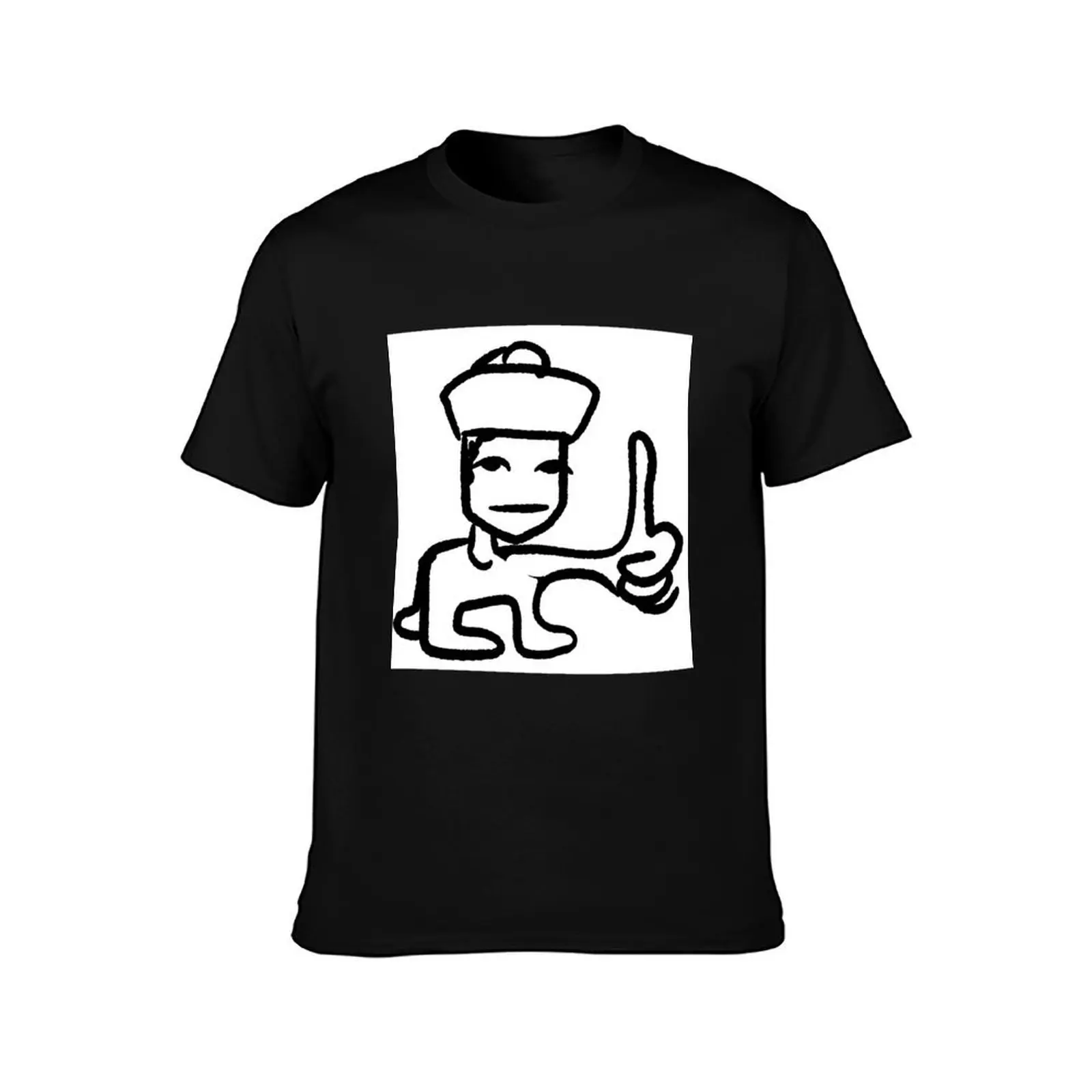 sailor man jo T-Shirt, Summer Casual Cotton Tee, Oversized Streetwear Tops, Vintage Graphic Print, Loose Fit Short Sleeve