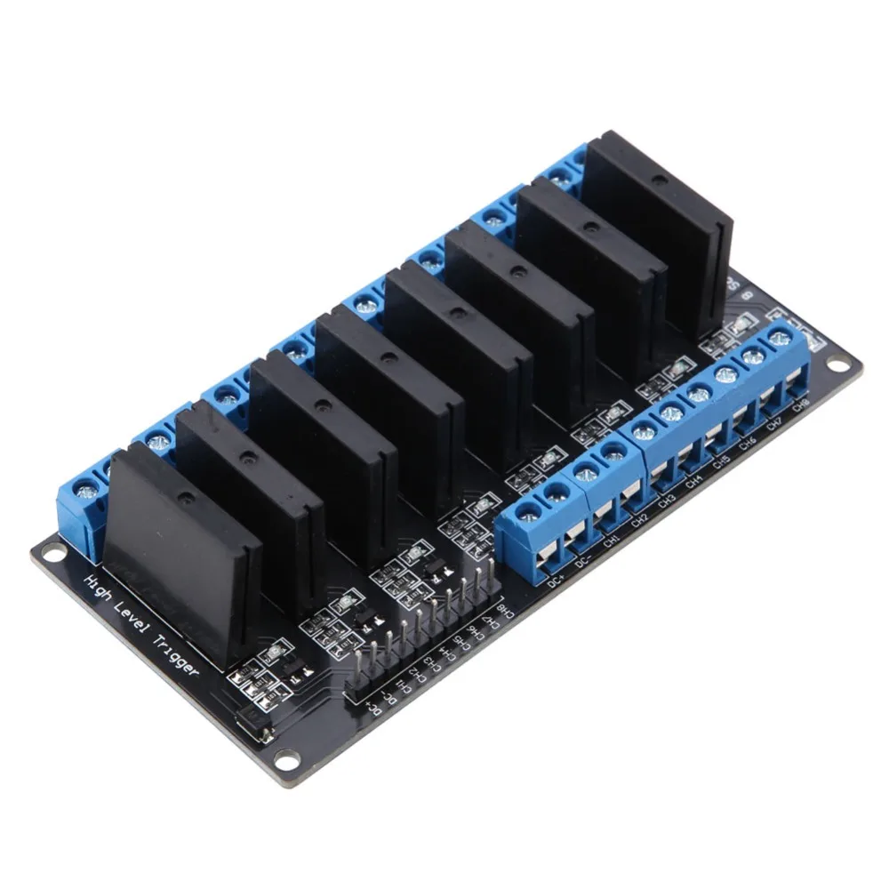 5V 8 Channel Solid State Relay Module 8 Channel High Level Trigger Relay Module 2A with Fuse 8 Channel Relay Module