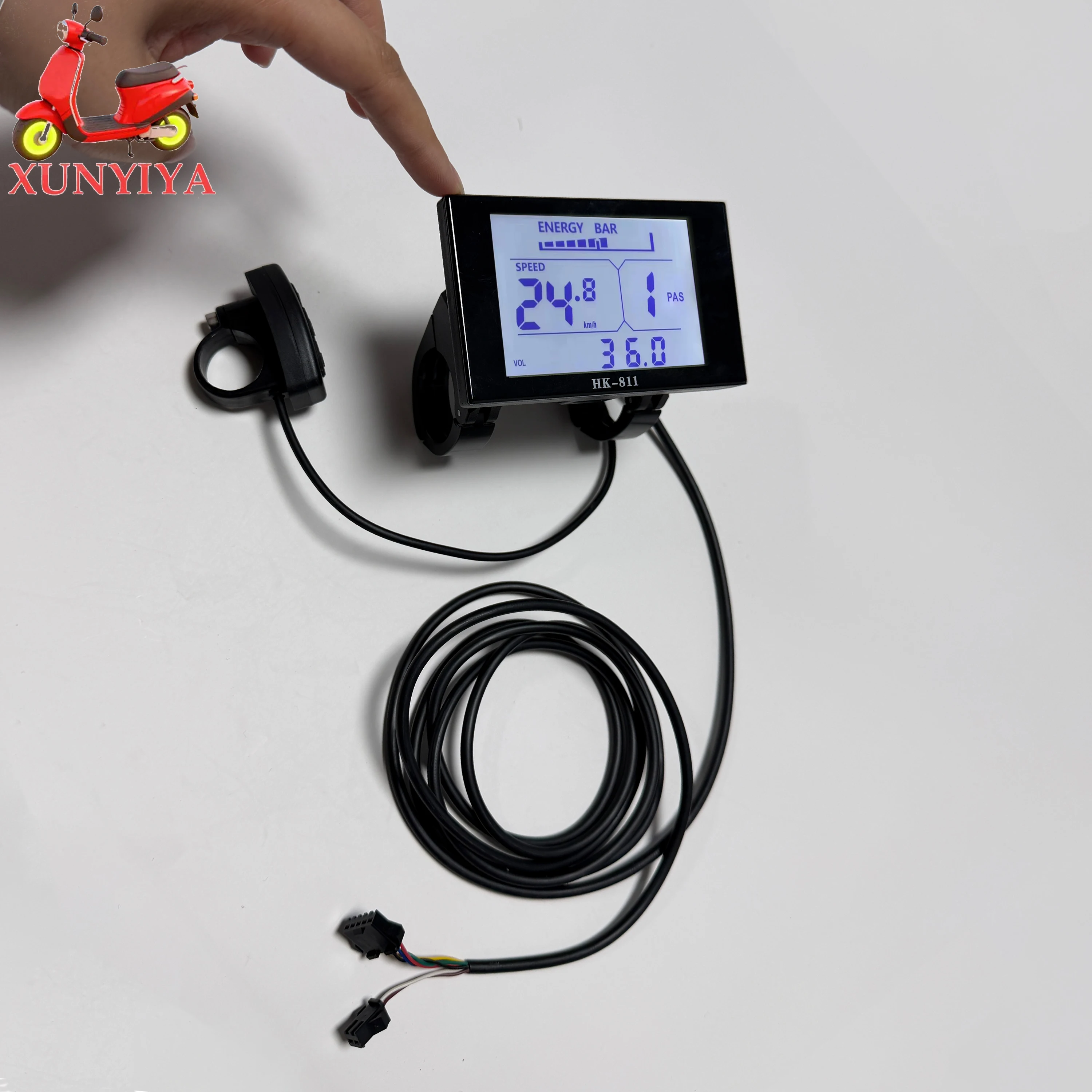 DC 24V 36V 48V 60V E-Bike LCD-Display P3 LCD oder HK811 Display für UART NO.2 Serielles Kommunikationsprotokoll 22,2mm Lenker – Detail 12