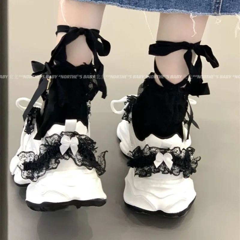 Warrior Original Brand Clunky Sneaker for Girls Y2k Unique Applique Platform Casual Sneakers High Street Fashion Lolita Shoes view 6