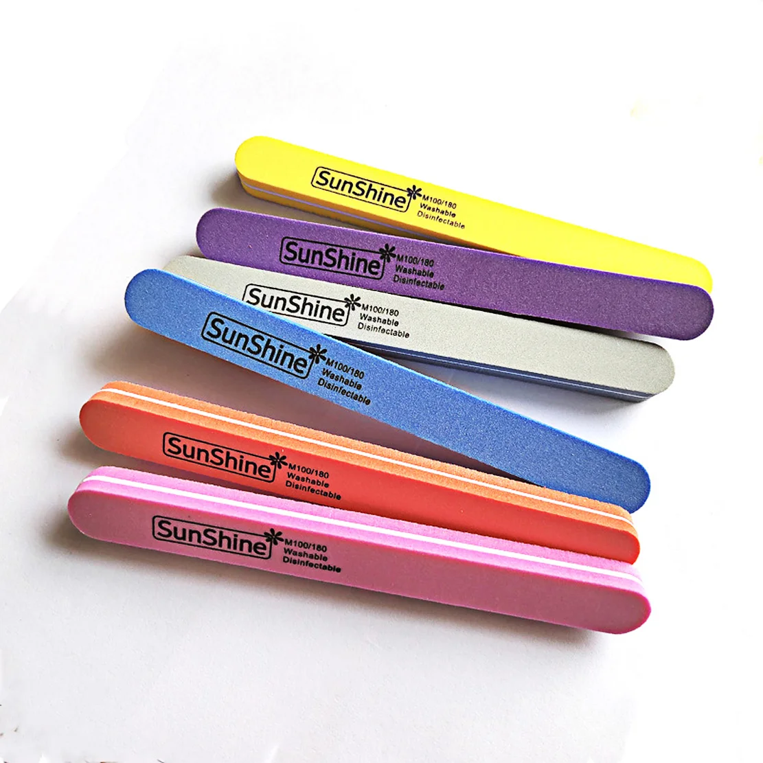 SunShine 10Pcs Sponge Nail File Buffer Professional Polishing Nail Art Durable Washable 100/180 Grit Double Sided Manicure File