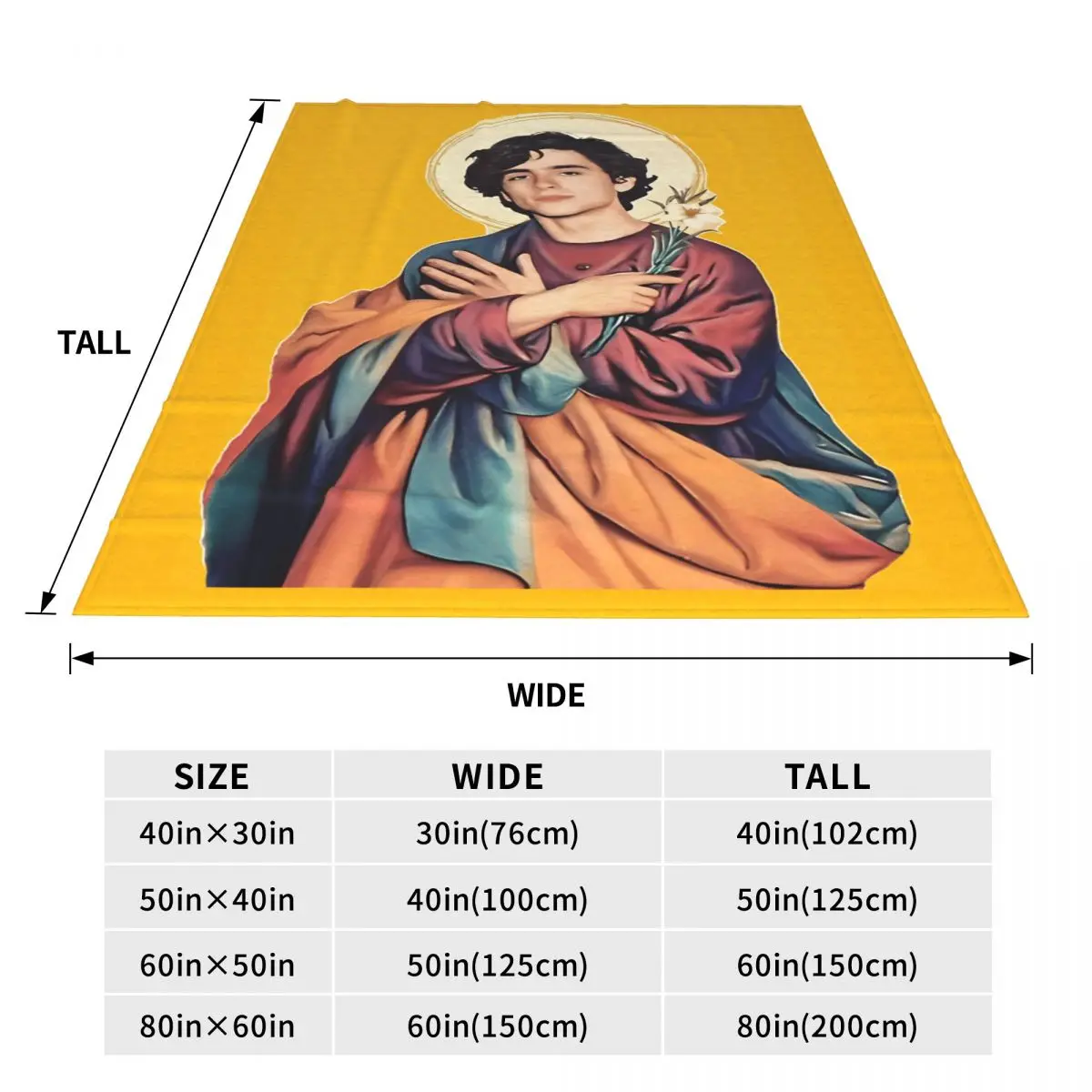 Timothee Chalamet As Jesus Blanket Airplane Travel Flannel Bedding Throws For Living Room Soft Warm Custom DIY Quality Bedspread