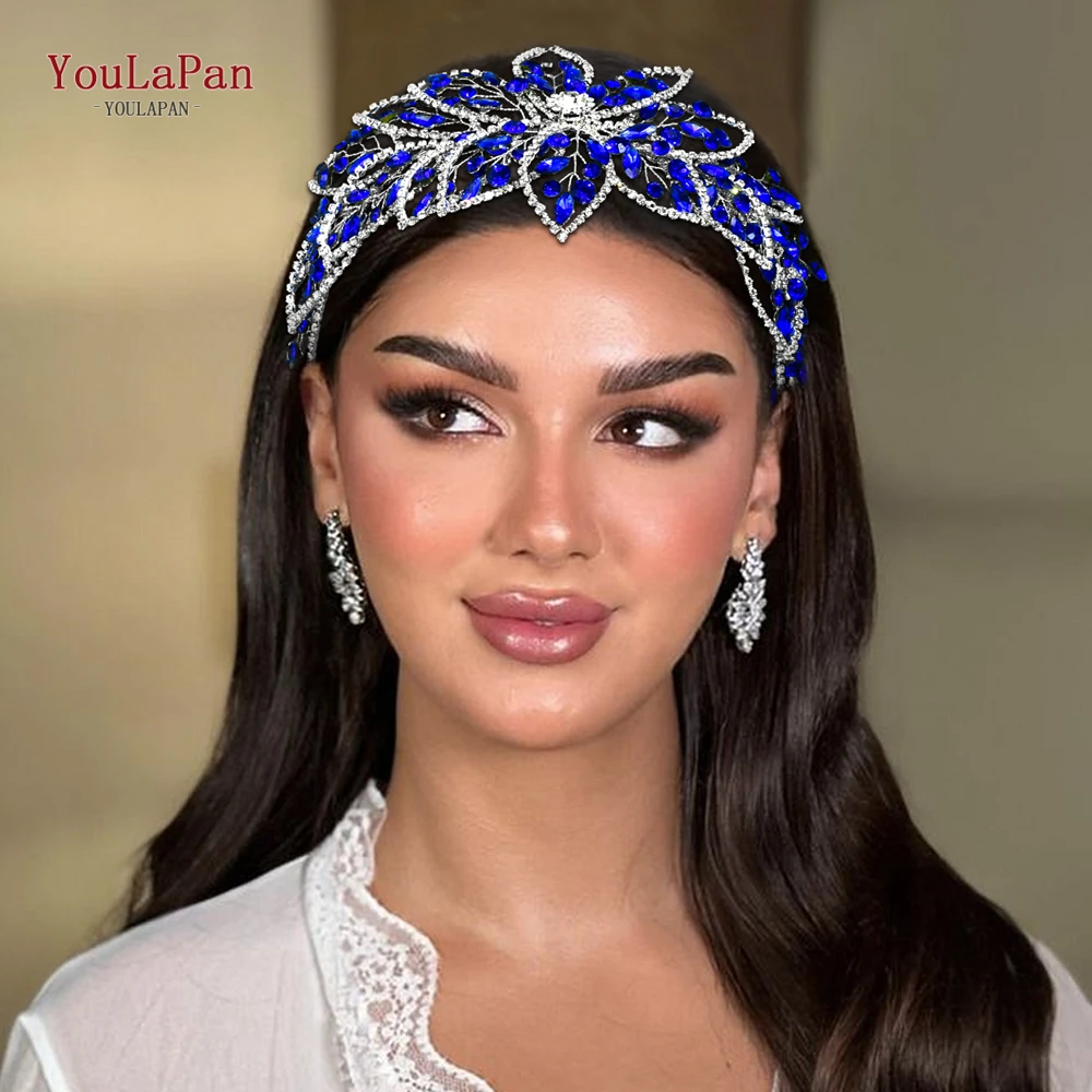 

Youlapan Wedding Bride Headband Shining Rhinestone Hair Accessories Woman Banquet Party Headwear Handmade Luxury Headpiece HP803