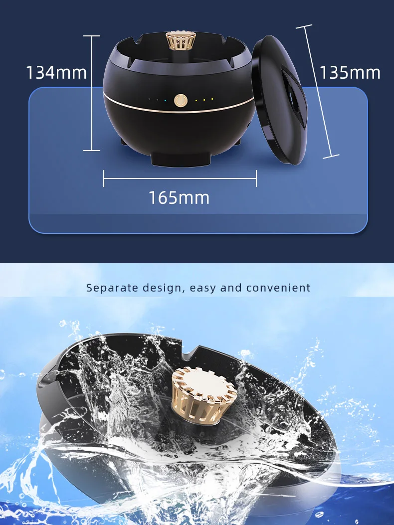 Smokeless Ashtray Negative Ion Air Purifier Cigarettes Ash Tray HEPA Air Anion Filtration Anti Second-hand Smoke for Smoking