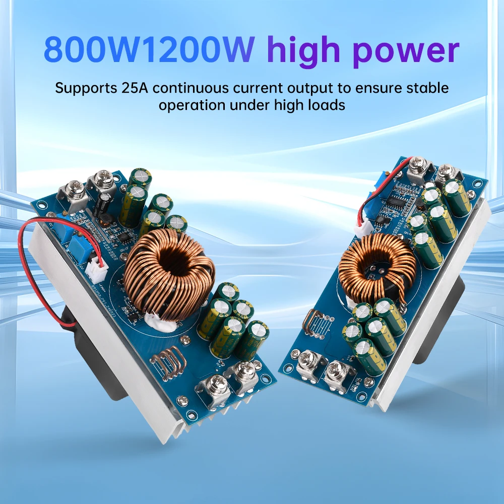 DC-DC Adjustable Step-Down Power Supply Module, 1500/1200W/800W Step-Down Power Supply Modules, DC 15V–90V to DC 2.5V–72V