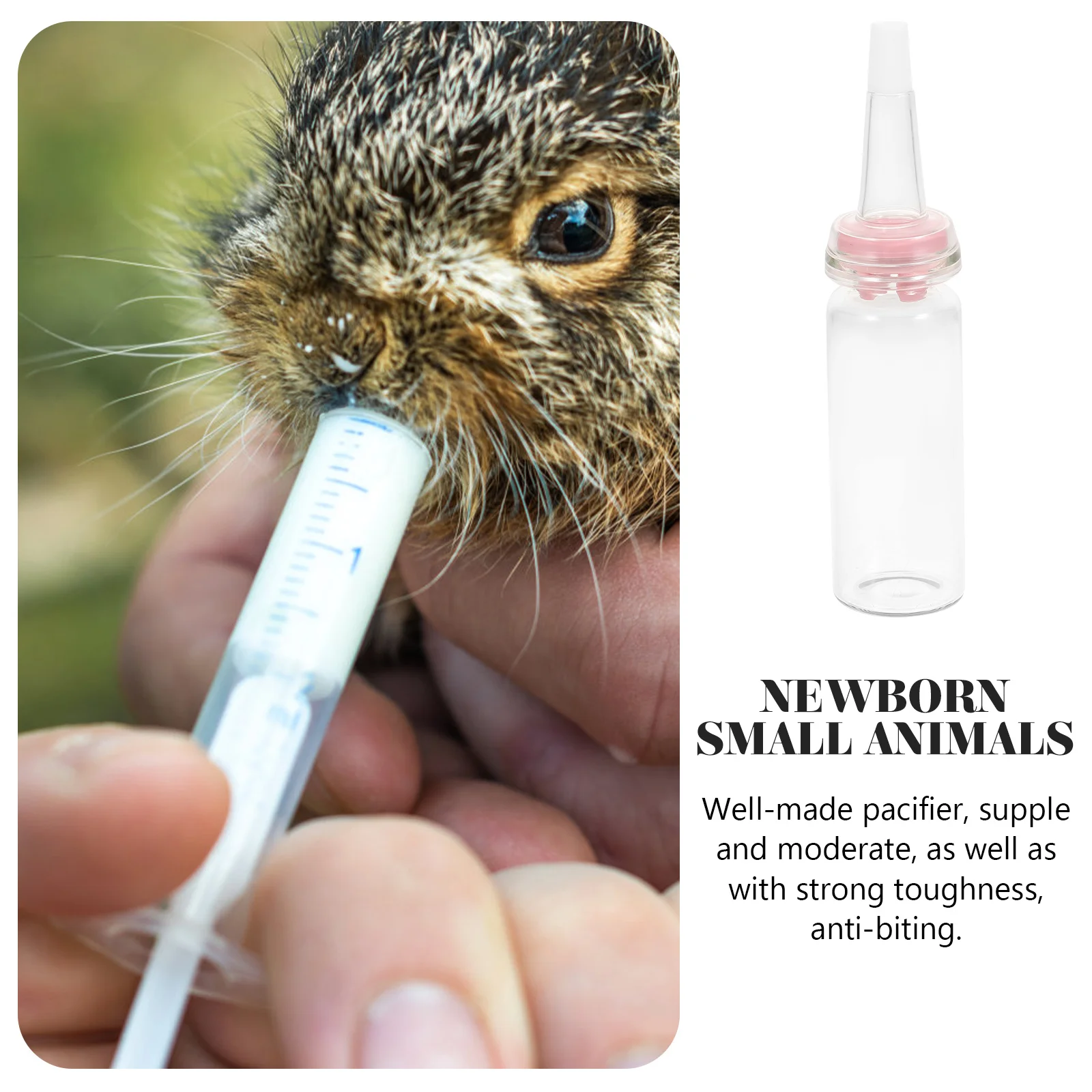 

1Set Small Animal Nursing Bottle Hamster Feeder Bottle Feeding Tool Glass Silicone Squirrel Nursing Feeding Nursery