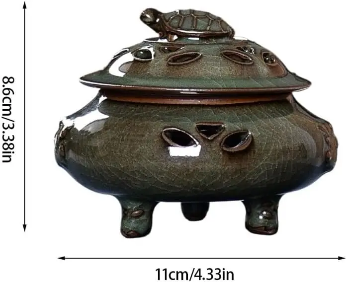 Incense Burner Ceramic Incense Burner Retro Three-Legged Aromatherapy Burner Cafe Table Decoration Backflow Incense Burner