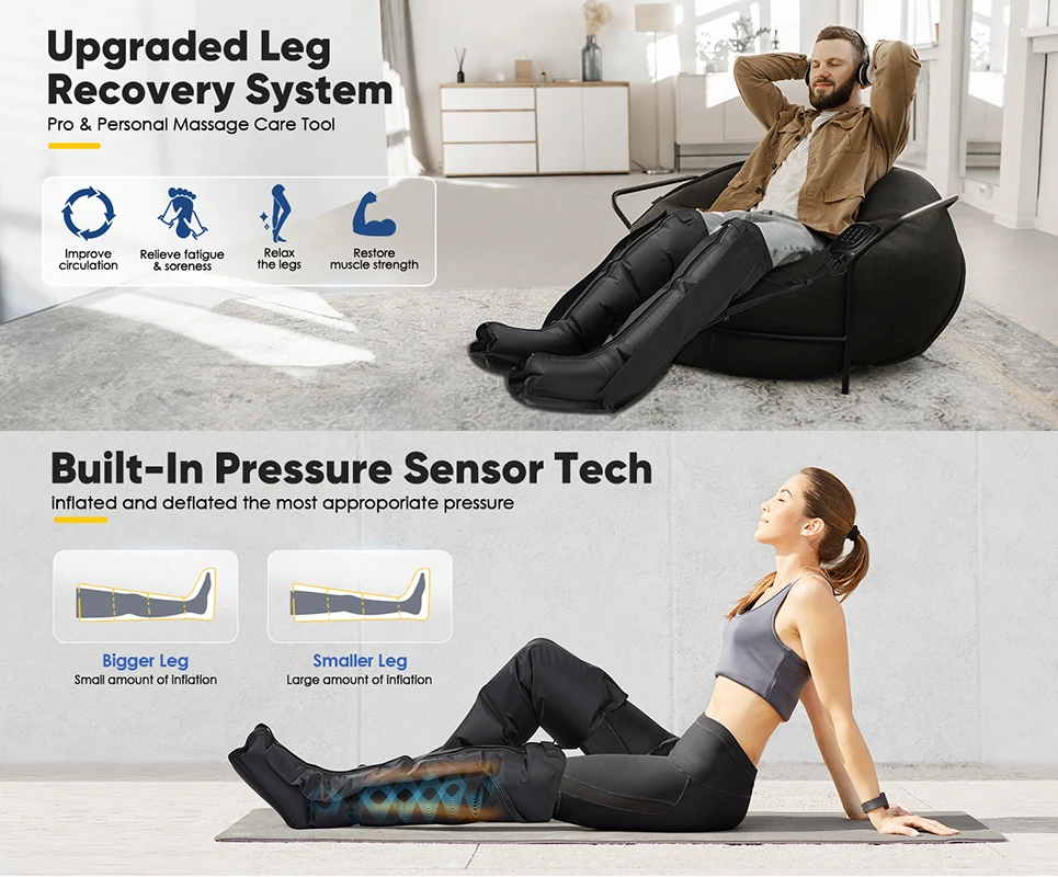 Air Compression Recovery Boots Lymphadema Pump Lymphatic Drainage Device Foot Relaxation Recovery Relief Fatigue Soreness