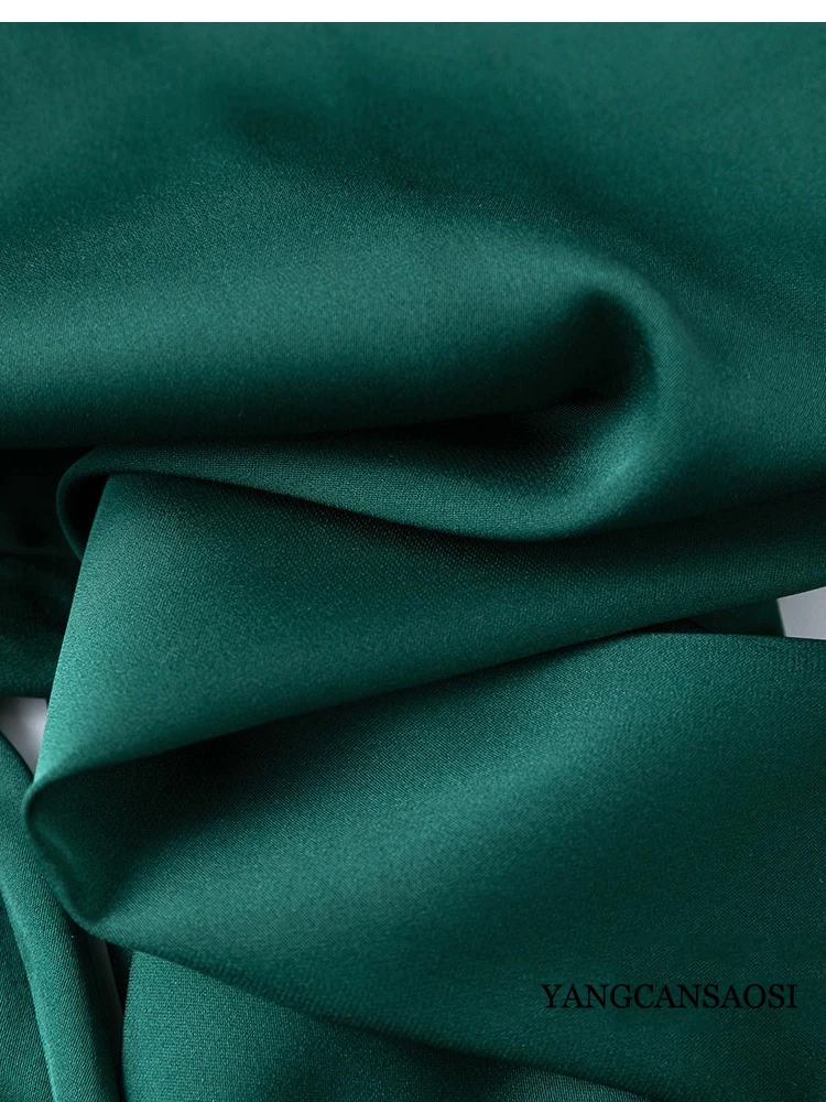 Vertical Naked Feeling 93% Natural Mulberry Silk Elastic Double Qiao Satin Elastic Waist Women's Fashionable Wide Leg Pants