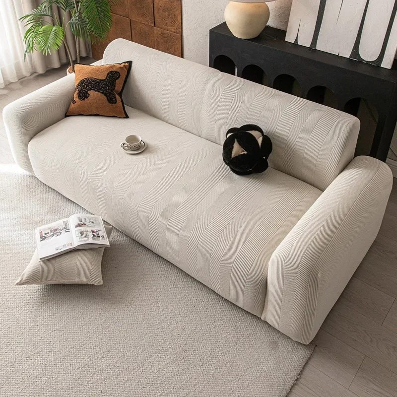High Elastic Waterproof Striped Sofa Cover Simple Polar Fleece All-Inclusive Couch Slipcover Anti-Scratch Stretch Sofa Cushion