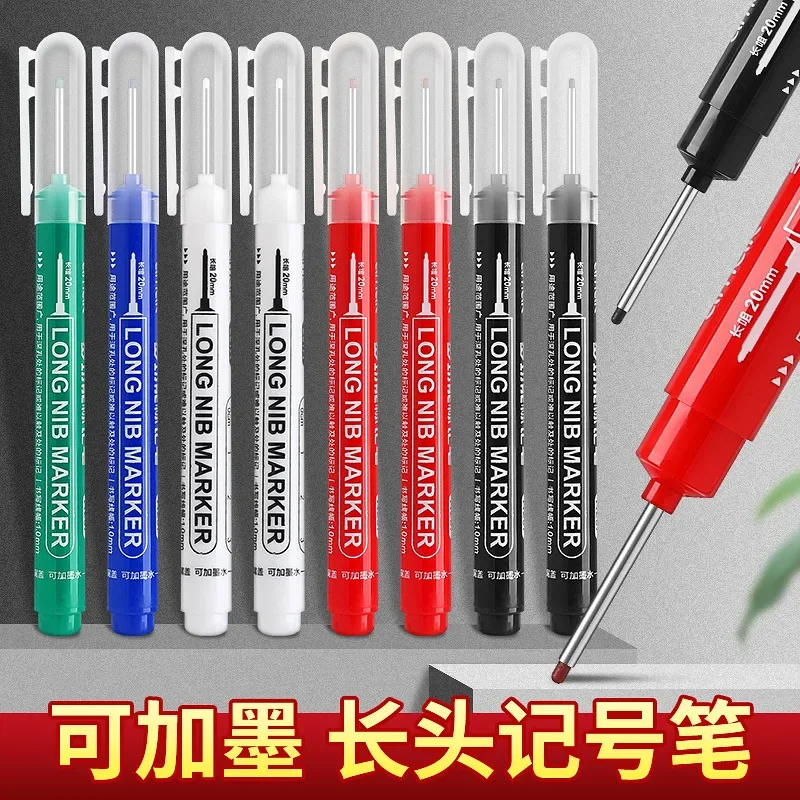 5/10 قطعة 20 مللي متر سعة كبيرة طويلة رئيس علامات القلم الحمام النجارة الديكور متعددة الأغراض مقاوم للماء حفرة عميقة أقلام خطاط (ماركر) #2