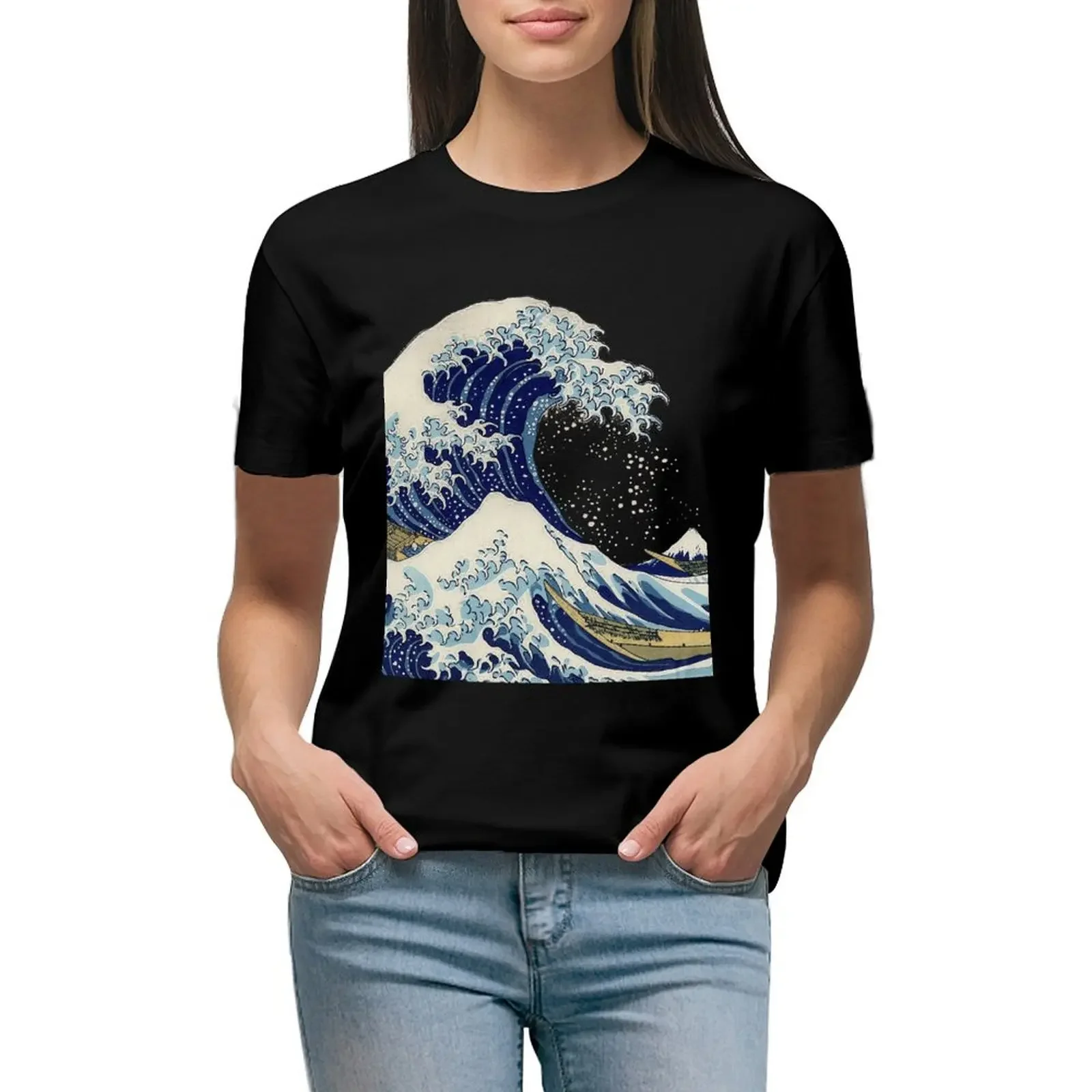 

The Great Wave off Kanagawa by Hokusai T-Shirt sports fans new edition summer tops customizeds luxury designer clothing Women