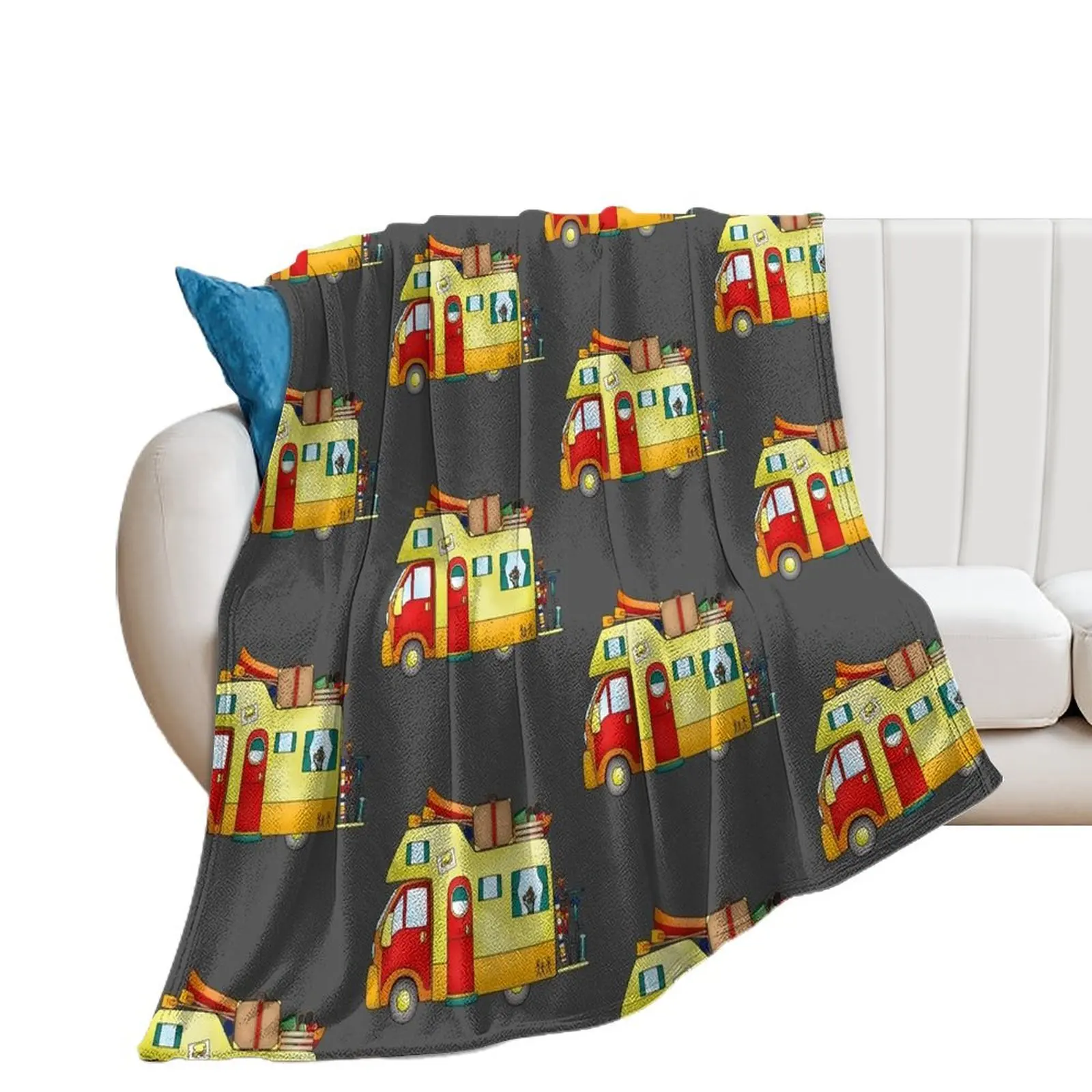 Quirky Camper No 2 Throw Blanket Thins Quilt halloween Giant Sofa Blankets