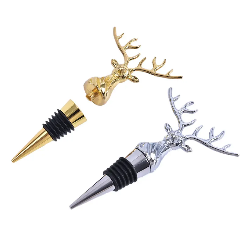 

1PCs Deer Head Wine Stopper Crystal Wine Champagne Bottle Stopper Zinc Alloy Vacuum Sealed Wedding Gift