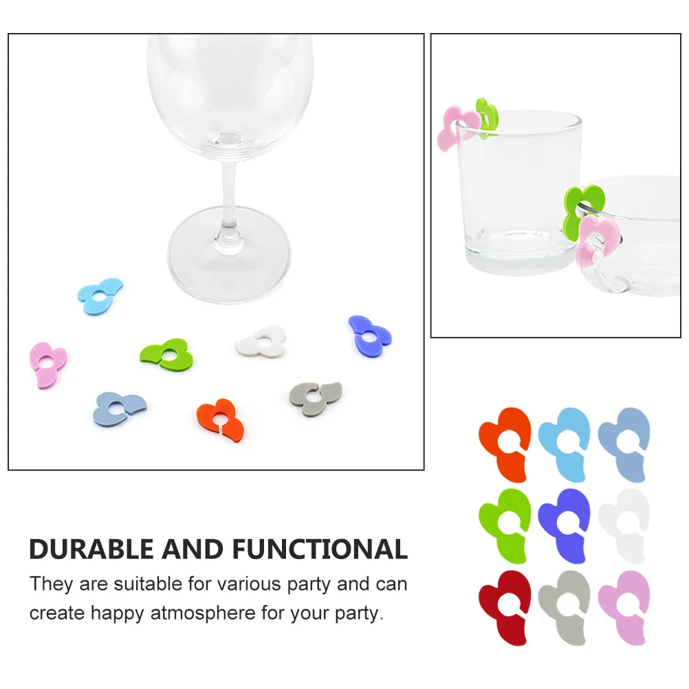 

24Pcs Wine Glass Charms Cloud Shape Silicone Markers Reusable Identifiers Party Decoration Creative Drink Cup Tags Wine Cup