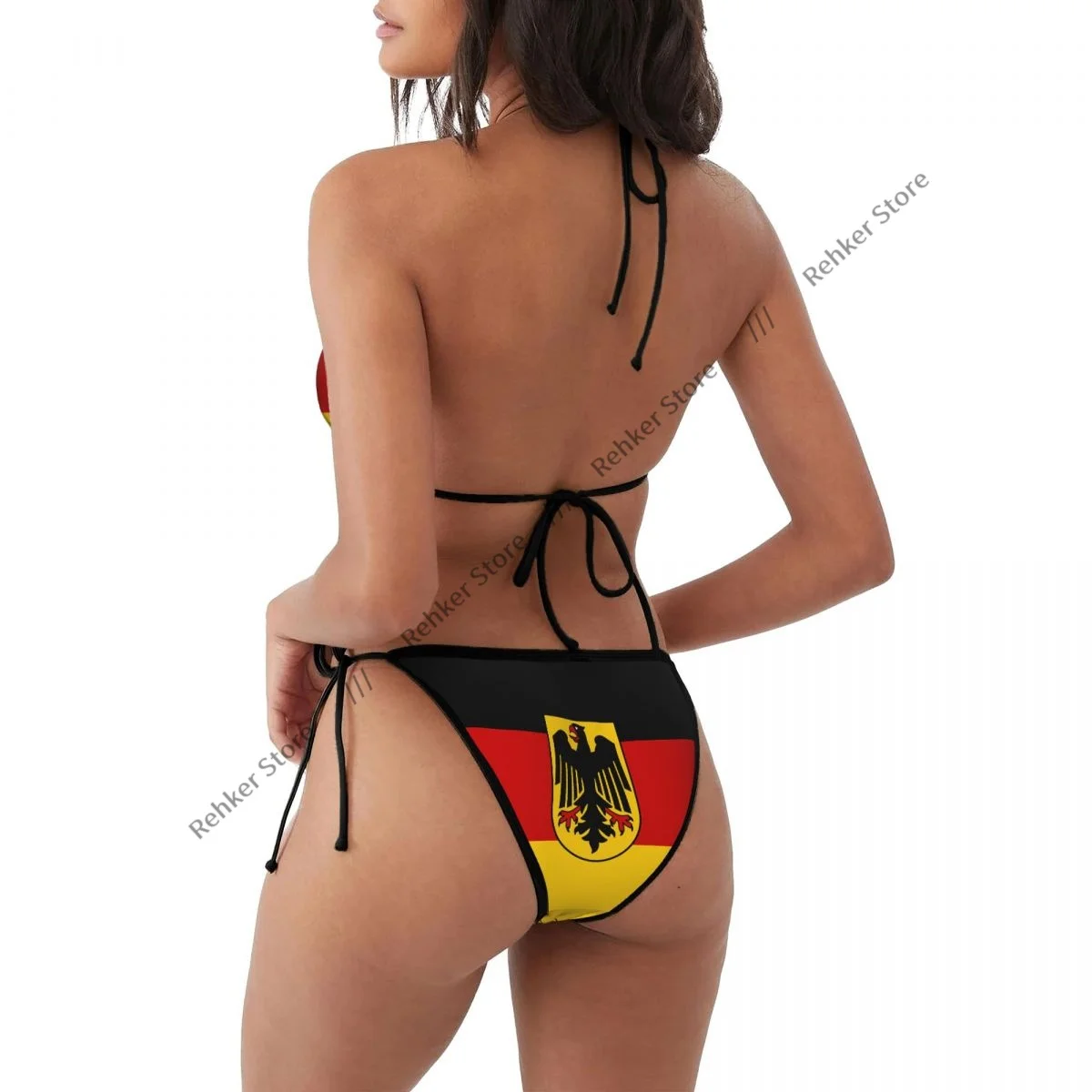 Conjunto de Bikini, traje de baño para mujer, traje de baño Sexy con realce, traje de baño con bandera de Alemania, ropa de playa brasileña de verano