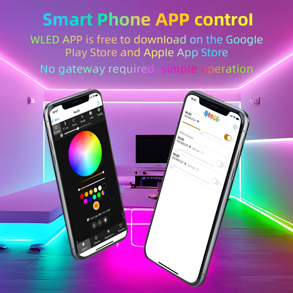 Domraem ESP8266 Pengendali LED WiFi Digital USB-C5V DC5-24V Strip 100 + Mode Aplikasi WLED WS2811 WS2812 SK6812 TM1814 DIY Lampu Piksel