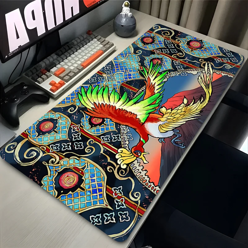 Großes Mauspad XXL P-Pokémon Ho-Oh Büro Gamer Computerzubehör Schreibtischunterlage Tastaturunterlage Laptop-Unterlage Gaming-Mauspad