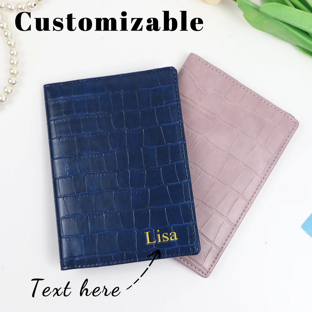 

Customized name alligator pattern PU passport case, simple and portable, male and female identification passport protection case
