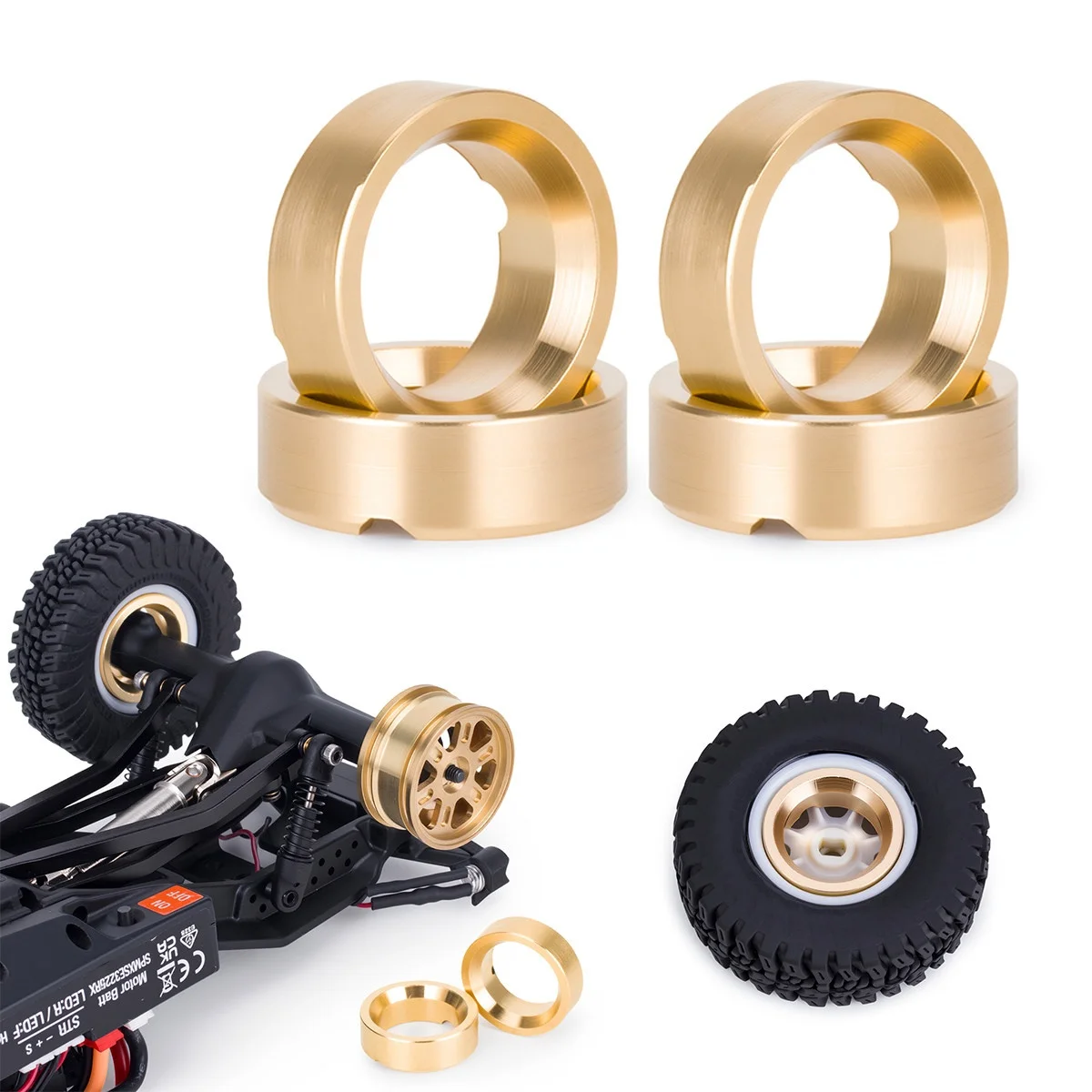 AXIAL 1/30 SCX30 Ford Bronco/JEEP Wrangler Brass Rear Axle Hub Weight 13.6g/Set