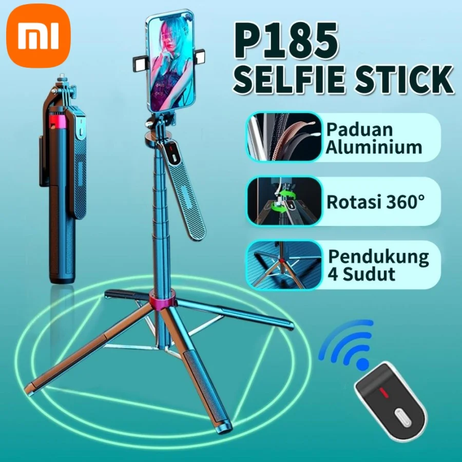 Xiaomi P185 Selfie Stick Tripod 1.85M Retractable Gimbal Stabilized Selfie Stick 360° Rotate Bluetooth Selfie Stick Tripod