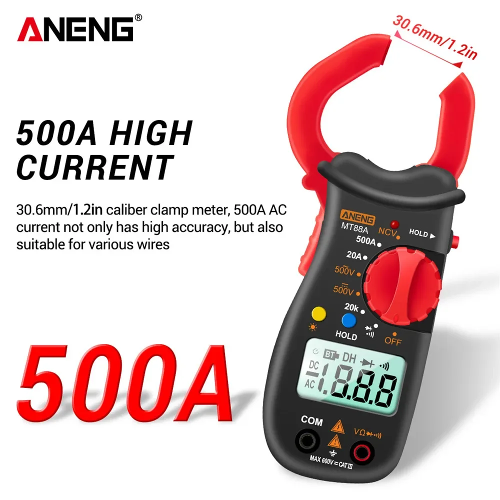 ANENG MT88A New Touch Screen Clamp Multimeter Multi-functional Measure Tester NCV Test Multimetro Instrument True RMS Test Tools