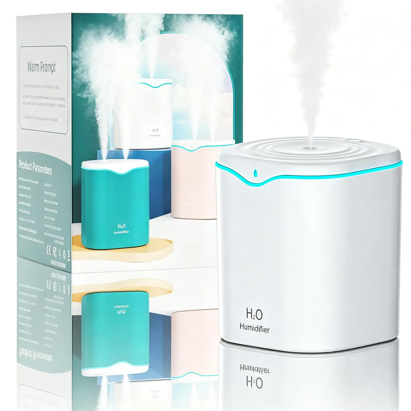 Umidificatori per la camera da letto, umidificatore a nebbia fredda da 2,0 litri per piante e per la casa.