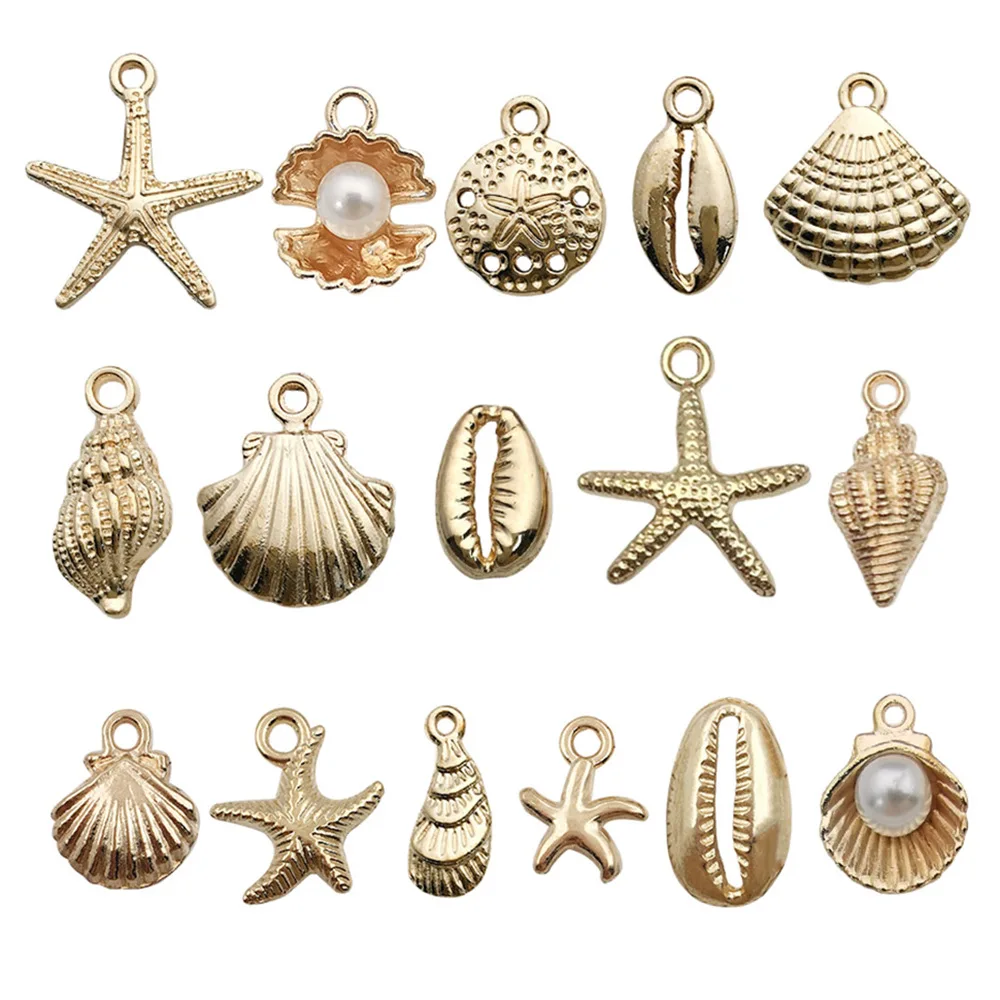 16Pcs/Lot Alloy Sea Animals Marine Life Charms Pendants for Crafting Jewelry Findings Making Accessory DIY Necklace Bracelet