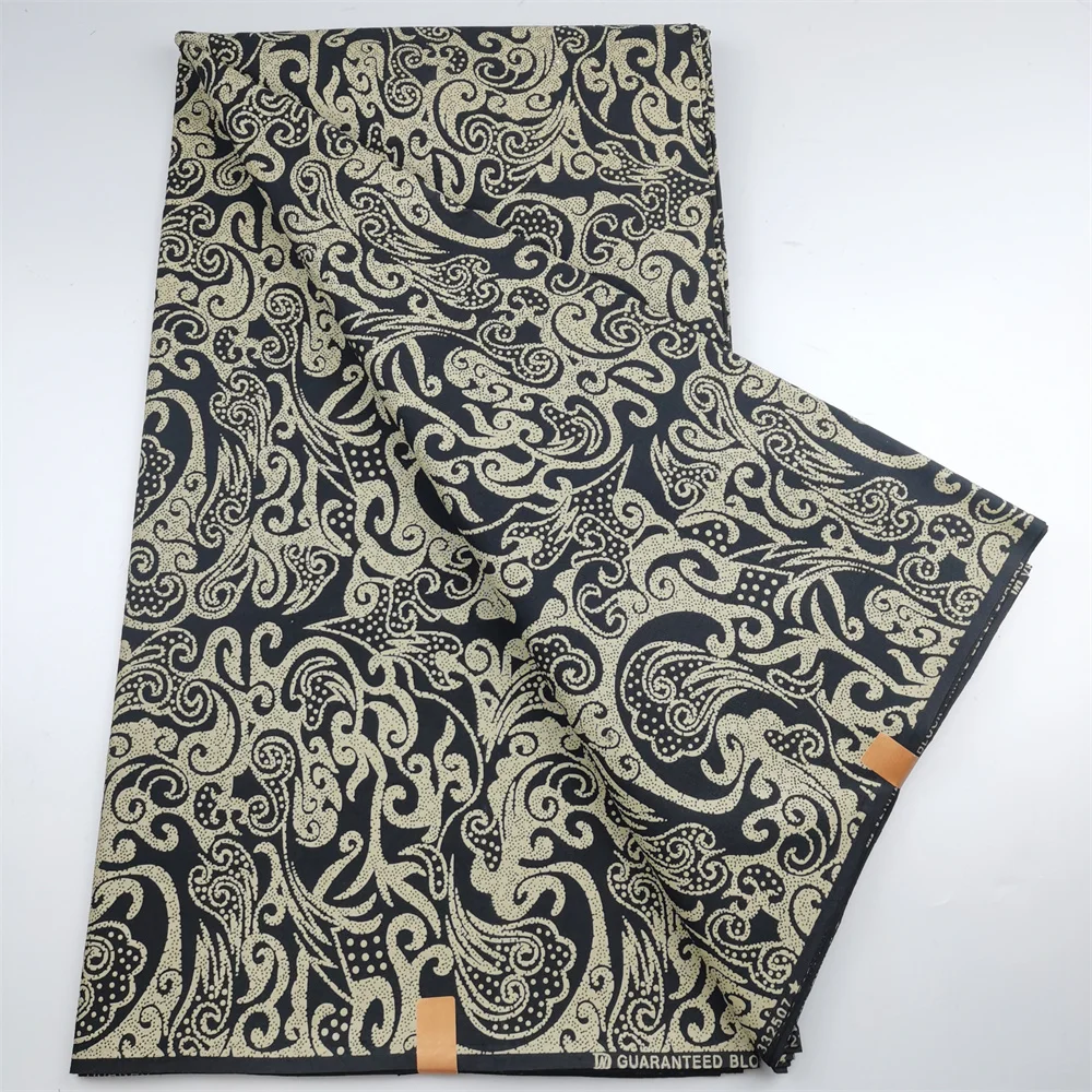 أحدث الشمع الكلاسيكي الحقيقي مضمون قماش طباعة الشمع الحقيقي الهولندية Hollandais Pagne أفريقيا فستان 100% قطن 6 ياردات #6