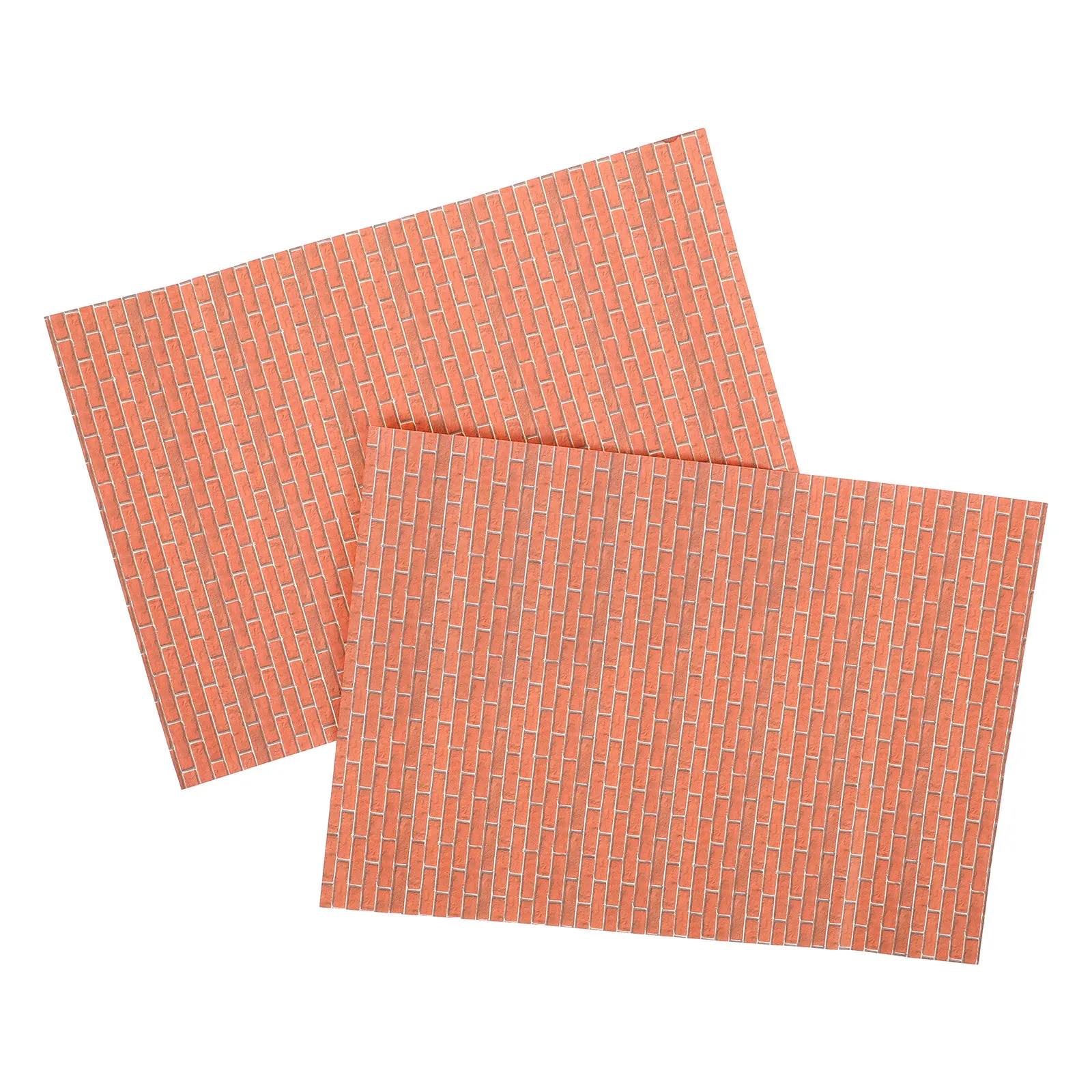 

2 Sheets Mini House Wall Paper Peel and Stick Durable Safe Material Miniature Wallpaper for Living Room Bedroom Study