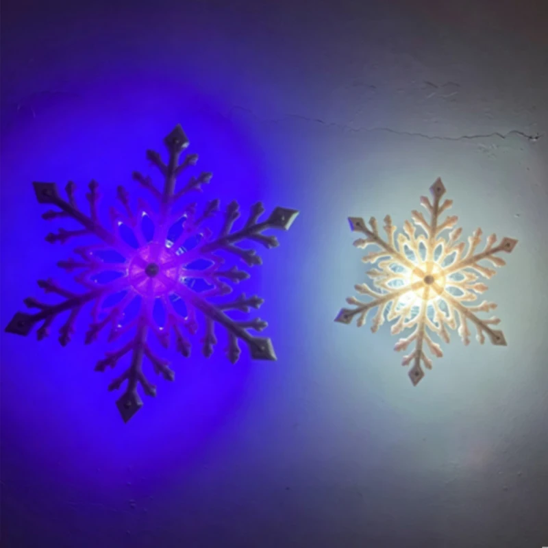 LED Snowflakes Wall Lights with Remote Control Christmas Wall Light Up Snow Flake Blue & White LED Snowflake Lights Wall Decor